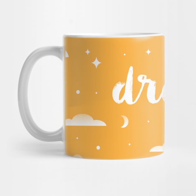 Dream, clouds, moons and stars pattern by kindsouldesign